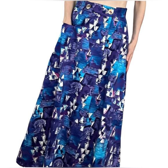 Vintage Dresses & Skirts - Vintage maxi a line wrap skirt 70's small